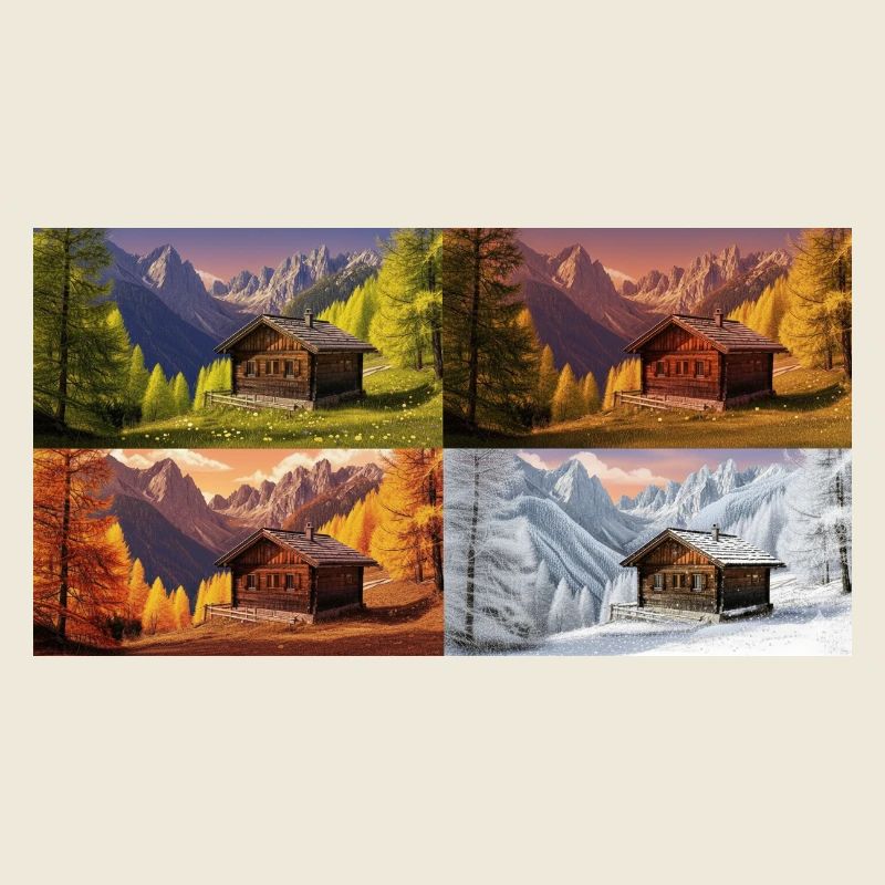 Cabane idylle dans la vallée de montagne