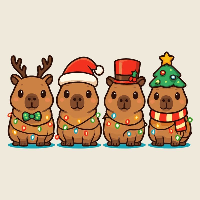 Capybara Weihnachtsmann Weihnachtsbeleuchtung