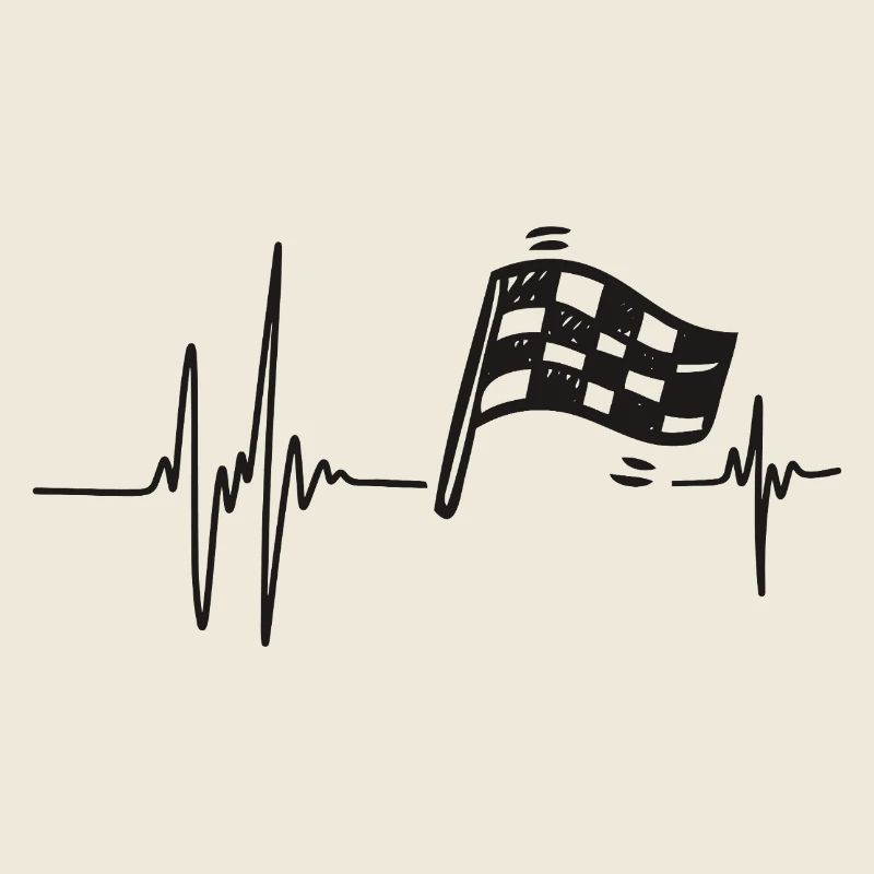 Motor Racing | Heart Bat Checkered Flag