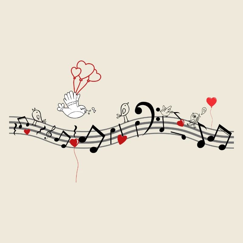 Music note heart