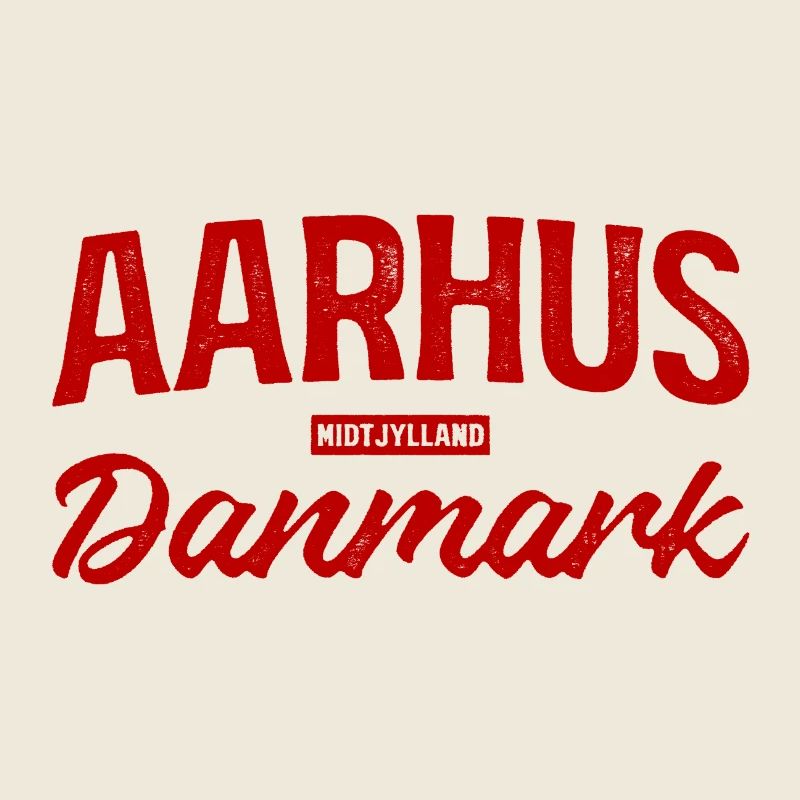 Aarhus Danmark Lettering Retro