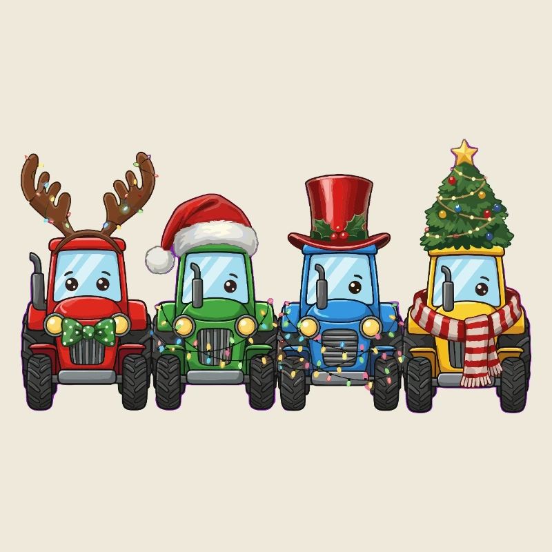 Traktor Weihnachtsmann Weihnachtsbeleuchtung 