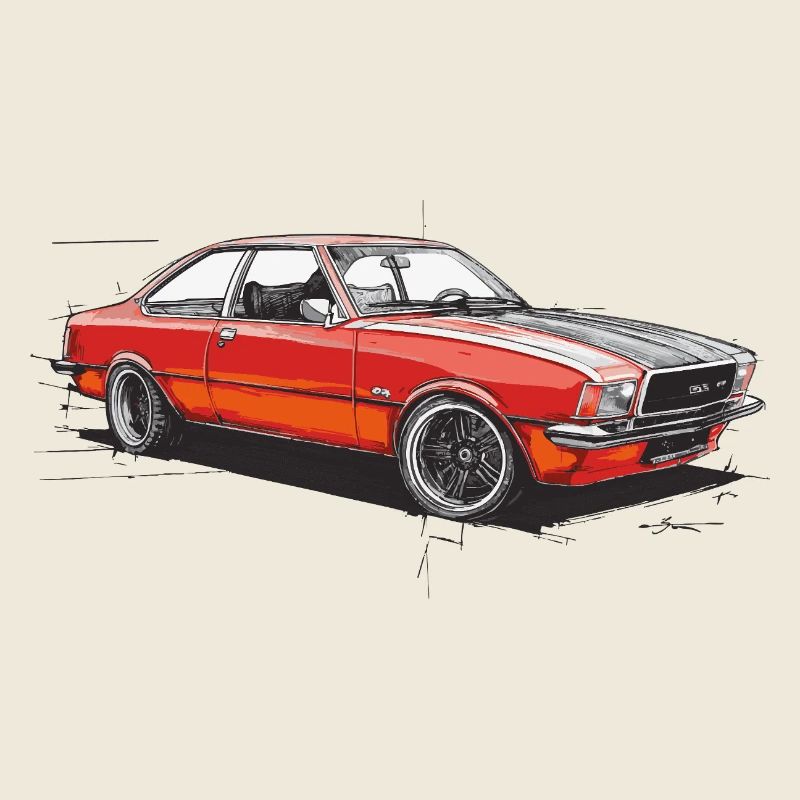 Roter Oldtimer-Coupéwagen