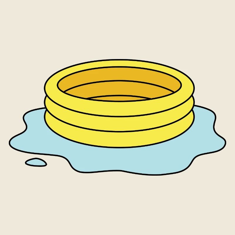 Paddling pool with puddle / leaky paddling pool