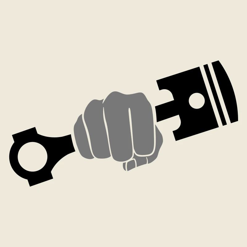 Fist holds engine piston
