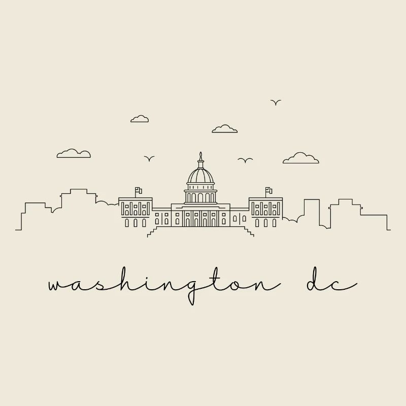 die Skyline von Washington DC.