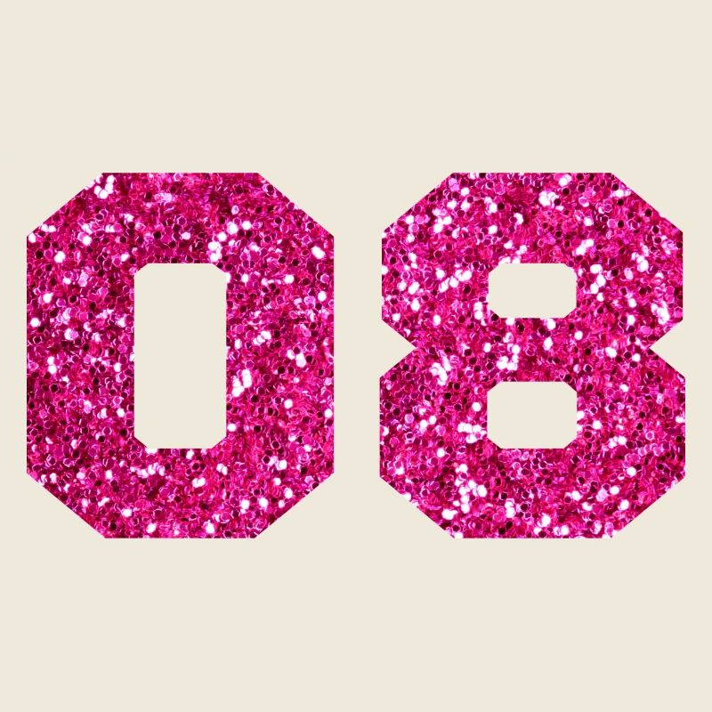 Nummer 8 Pink Glitter - 8. Jahrestag