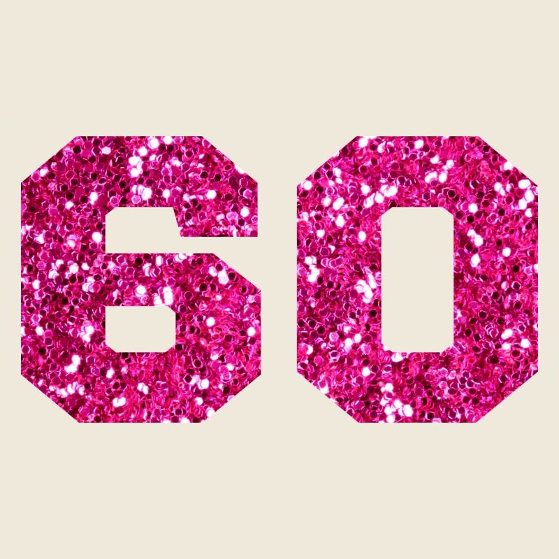 Nummer 60 Pink Glitter - 60. Geburtstag