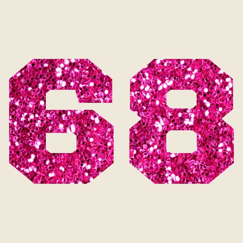 Nummer 68 Pink Glitter - 68. Geburtstag