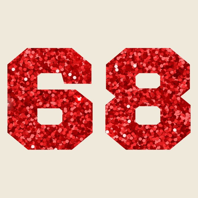 Numéro 68 paillettes rouge - 68e anniversaire