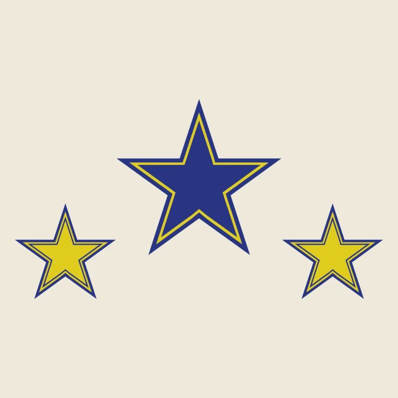 Abstract Star Patterns in Yellow and Blue