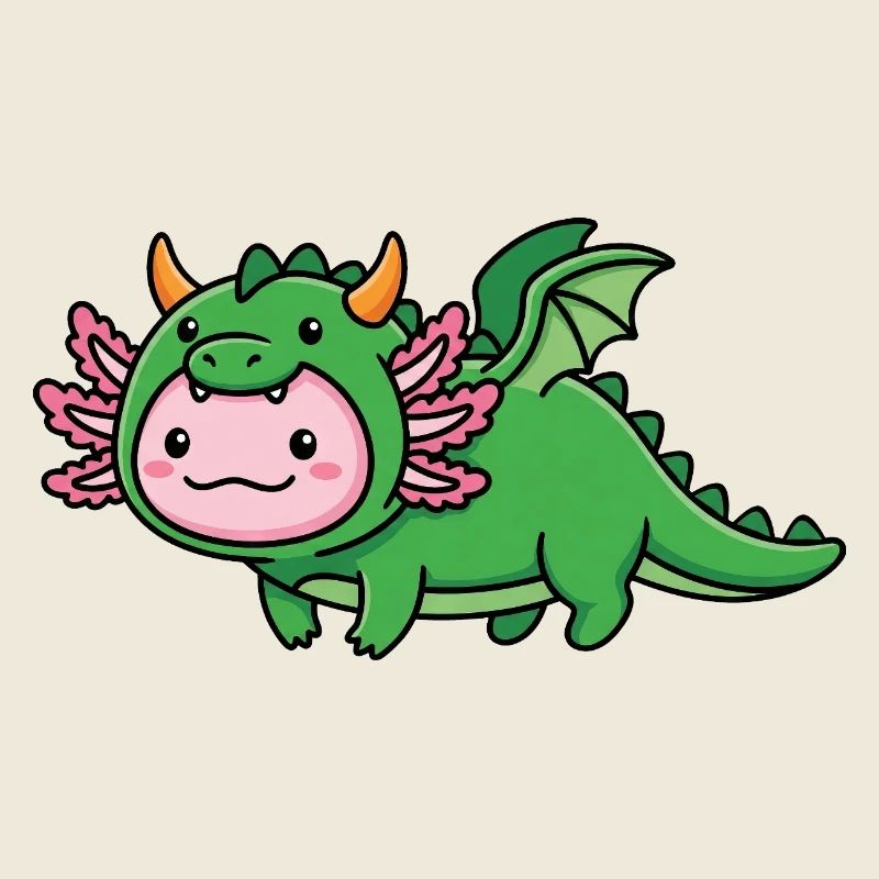 Carnaval du Dragon Axolotl mignon Carnaval du Brésil