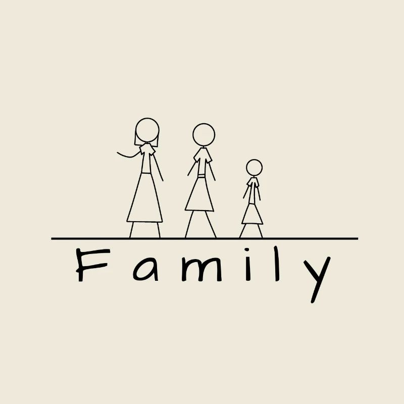 Strichmännchenfamilie
