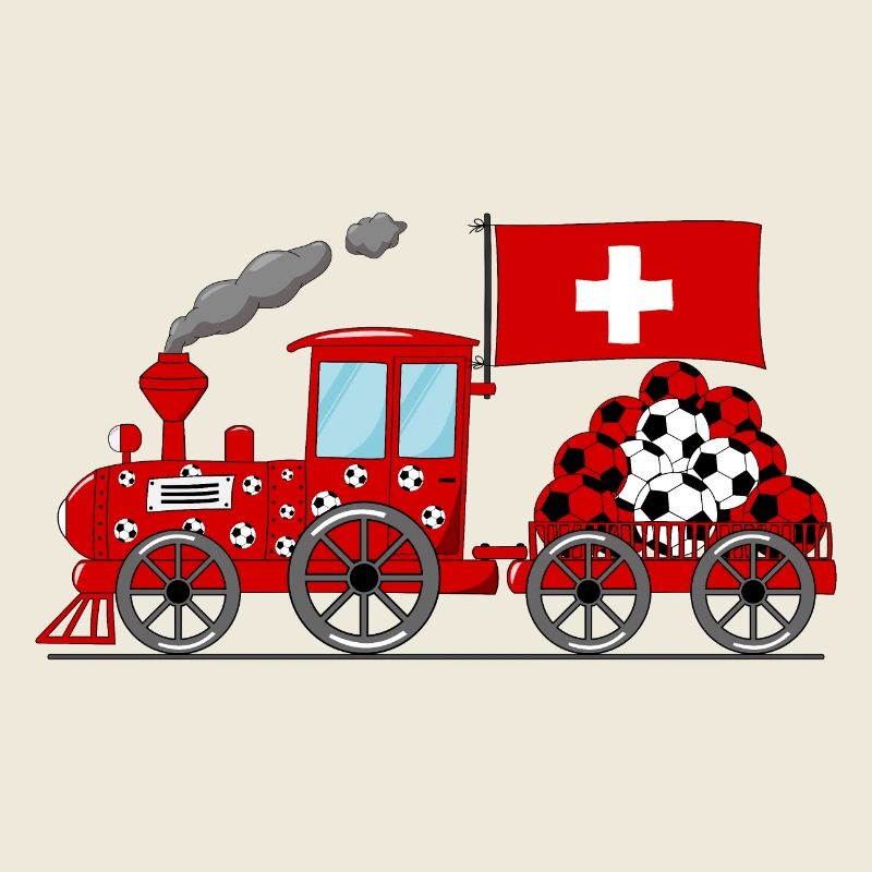 Schweiz Flagge Fußball Eisenbahn