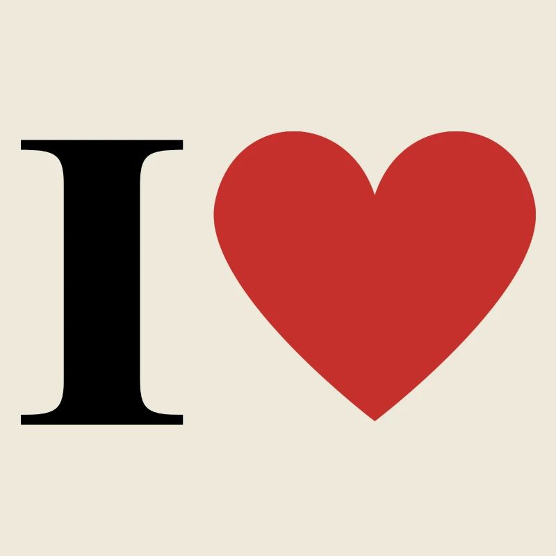 Letter i red heart