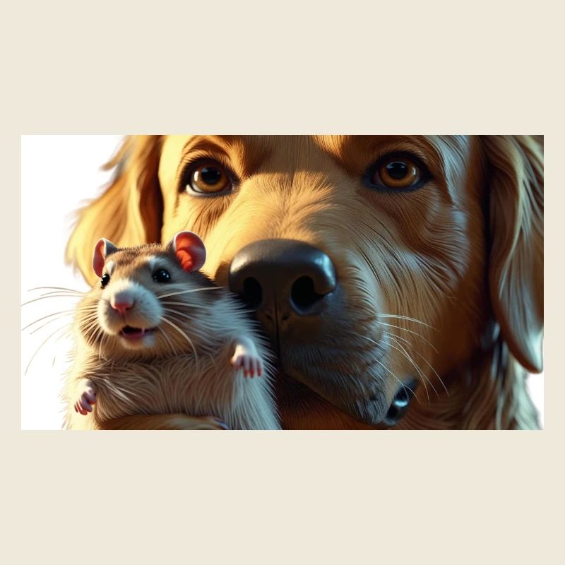 Chiens et hamster mignon en gros plan