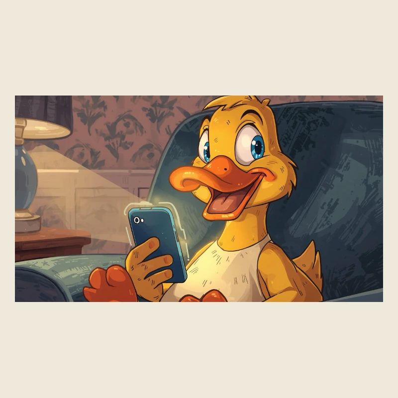 Ente am Smartphone