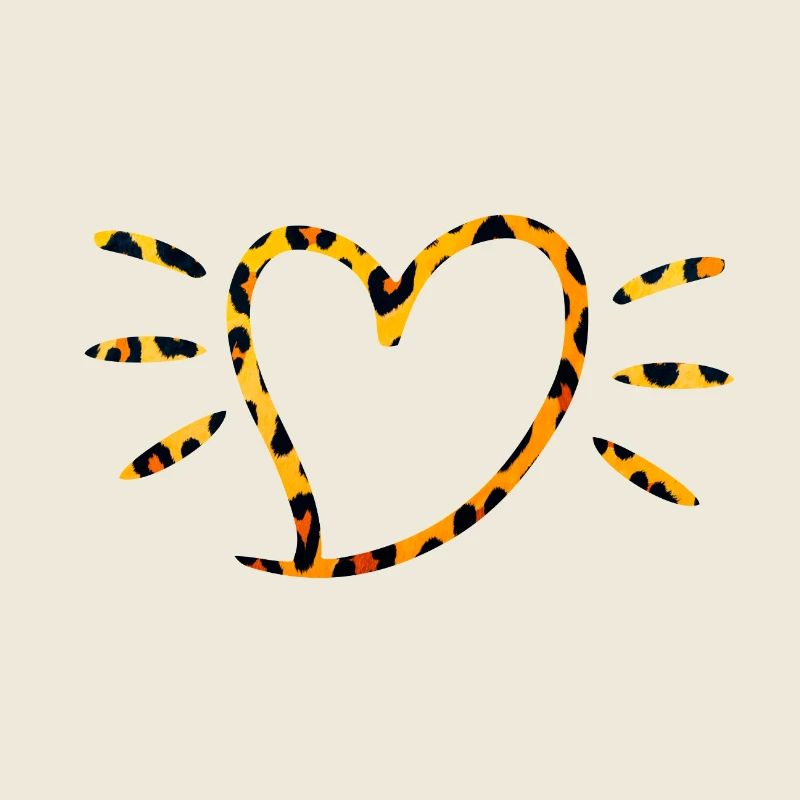 Leopard Herz mit Sonnenstrahlen