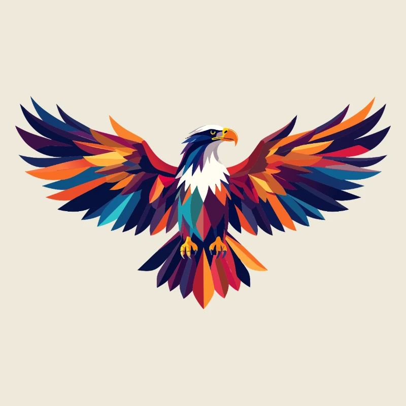 Colorful Eagle Abstract Firebird Wings Art