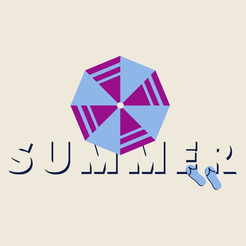 SUMMER SCHRIFTZUG mit Schirm | Vectorgraphic