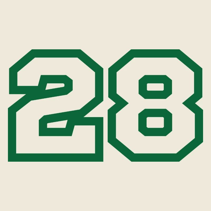 Numéro 28 sport vert