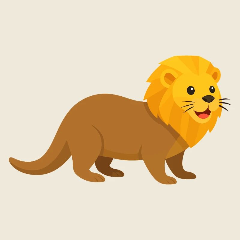 The cute otter lion