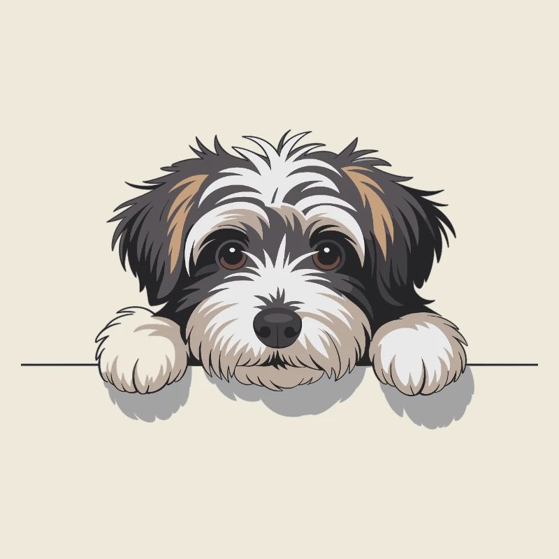 L’œil du chien sur le bord