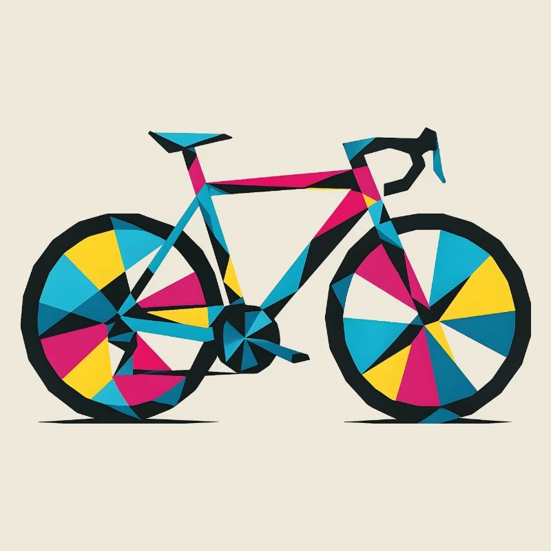 Vélo géométrique coloré
