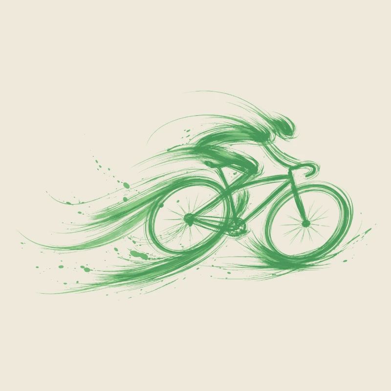 Cycliste Vélo Vert Rapide