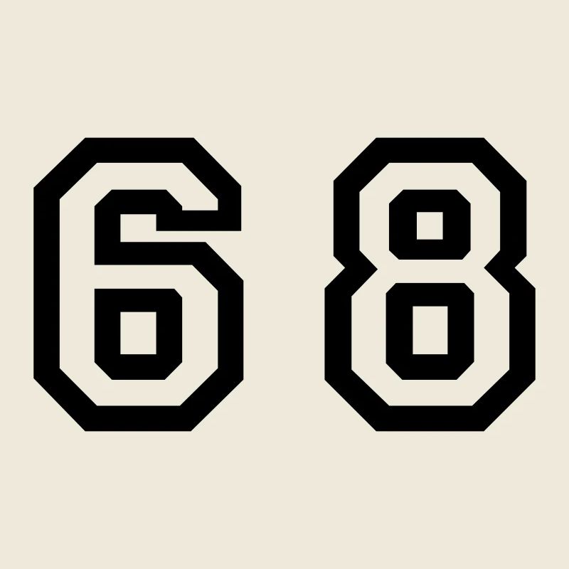 Number - 68 - Sixty Eight