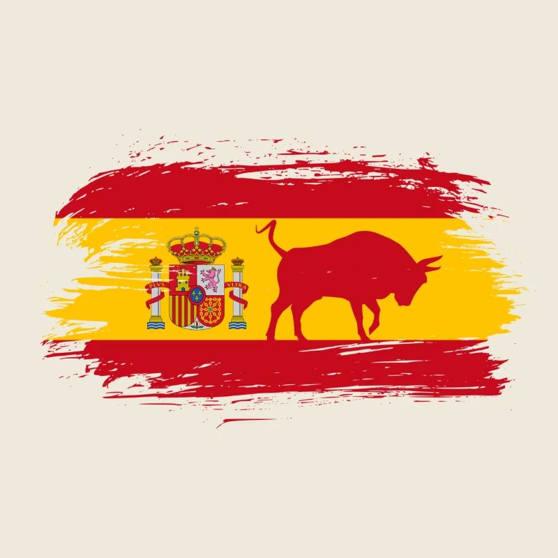 Spanien Flaggen Design mit Stier / Geschenk Madrid