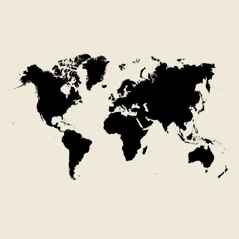 Black world map