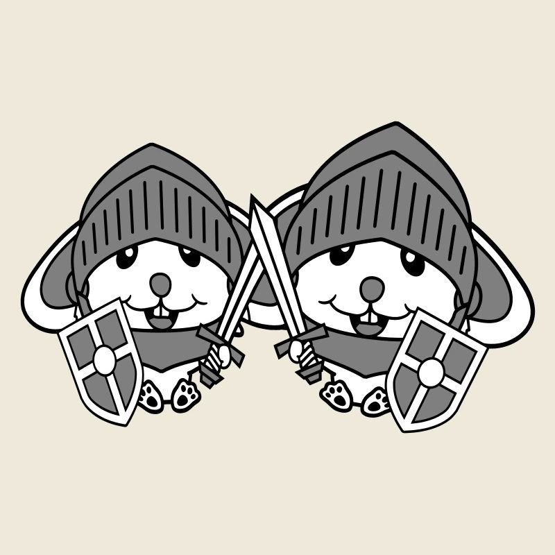 2 Bunnies Chevalier Épée Bouclier Armure Casque Héros