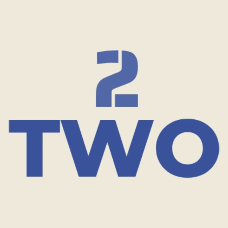 DESIGN CHIFFRE 2 EN LETTRE ET SYMBOLE TYPOGRAPHIE
