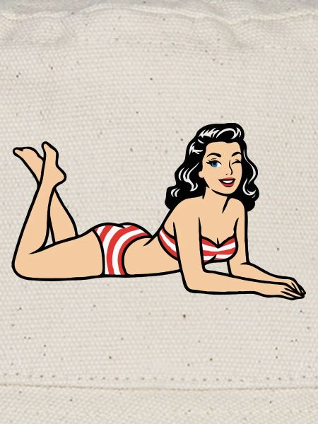 Retro-Pinup-Bikini-Strandbild