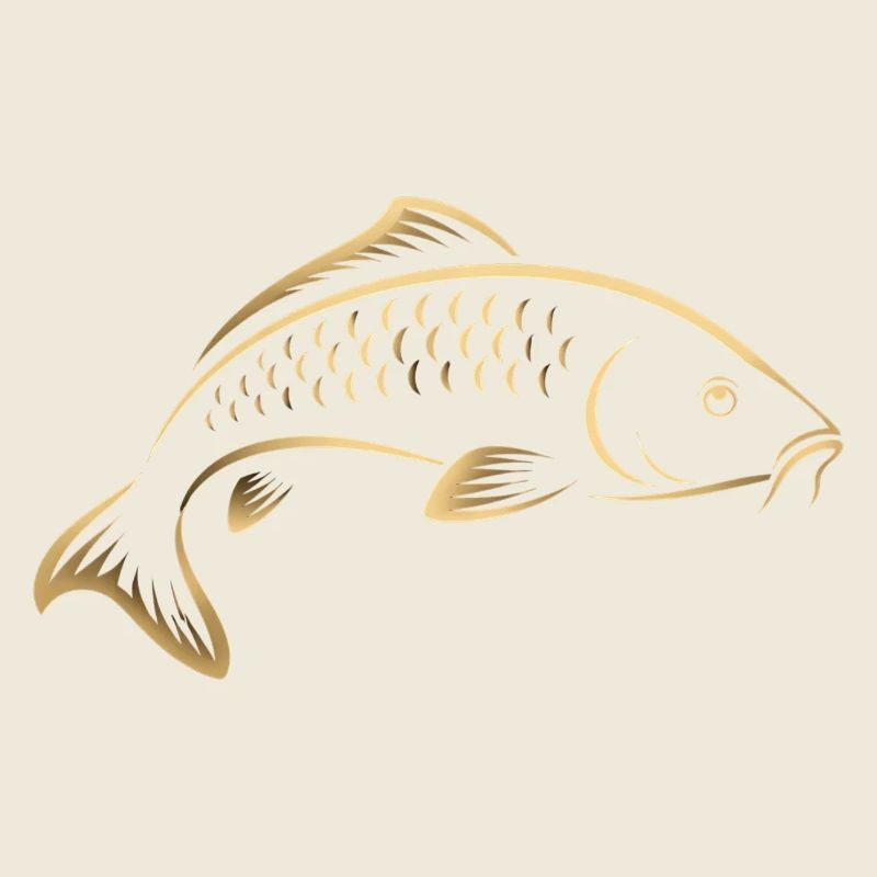 Graphisme minimaliste de pêche Carp Fish