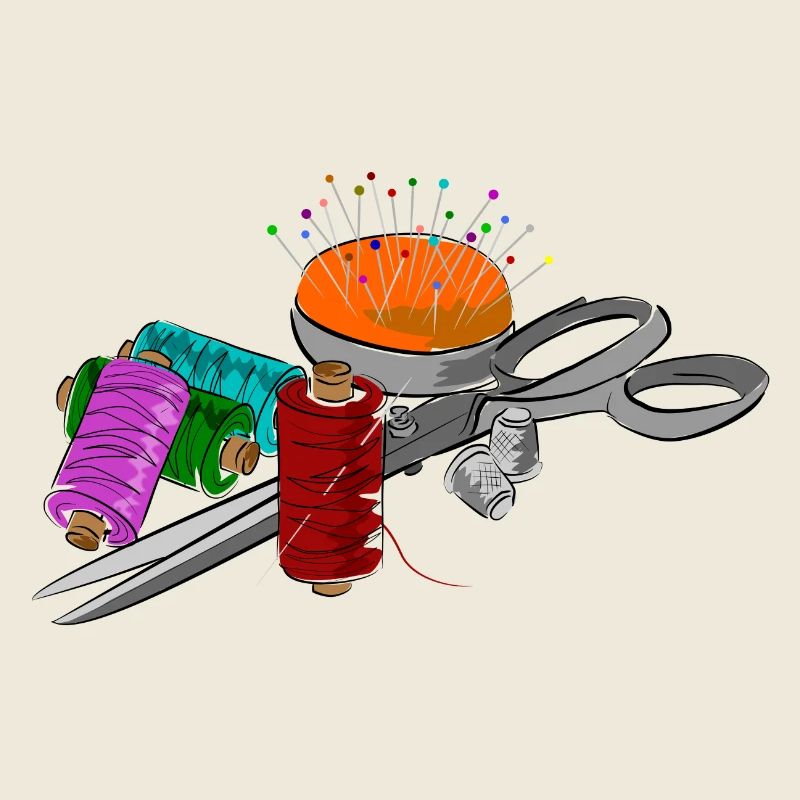 Tailor motif with scissors