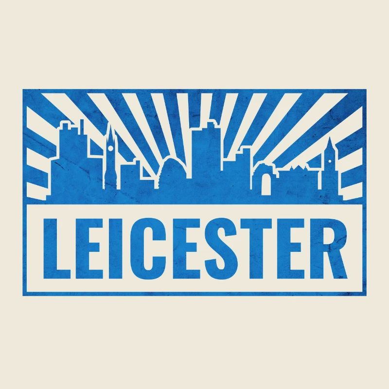 Leicester Skyline Blau Strahlen