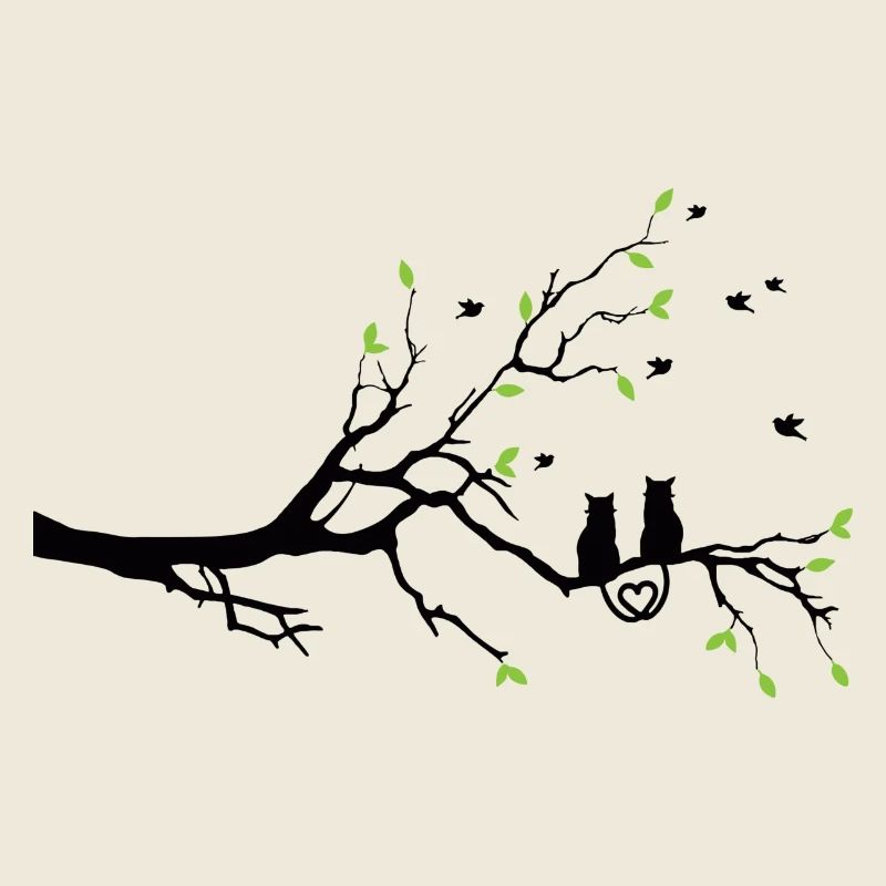 Rameau nocturne à feuilles vertes