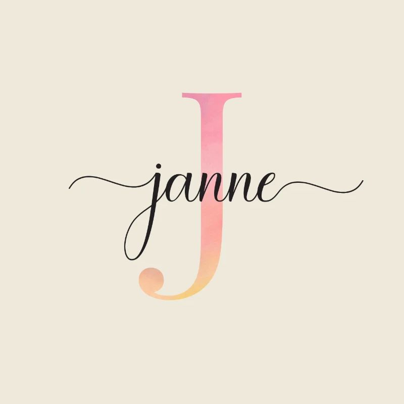 J | Monogramme | Nom | Janne |Aquarelle