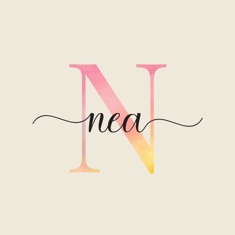 N | Monogram | Name | Nea |Watercolor