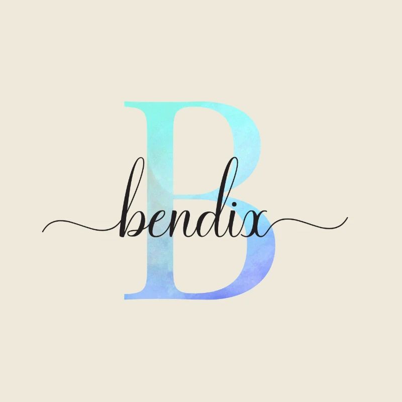 B| Monogramm | Name | Bendix | Watercolor