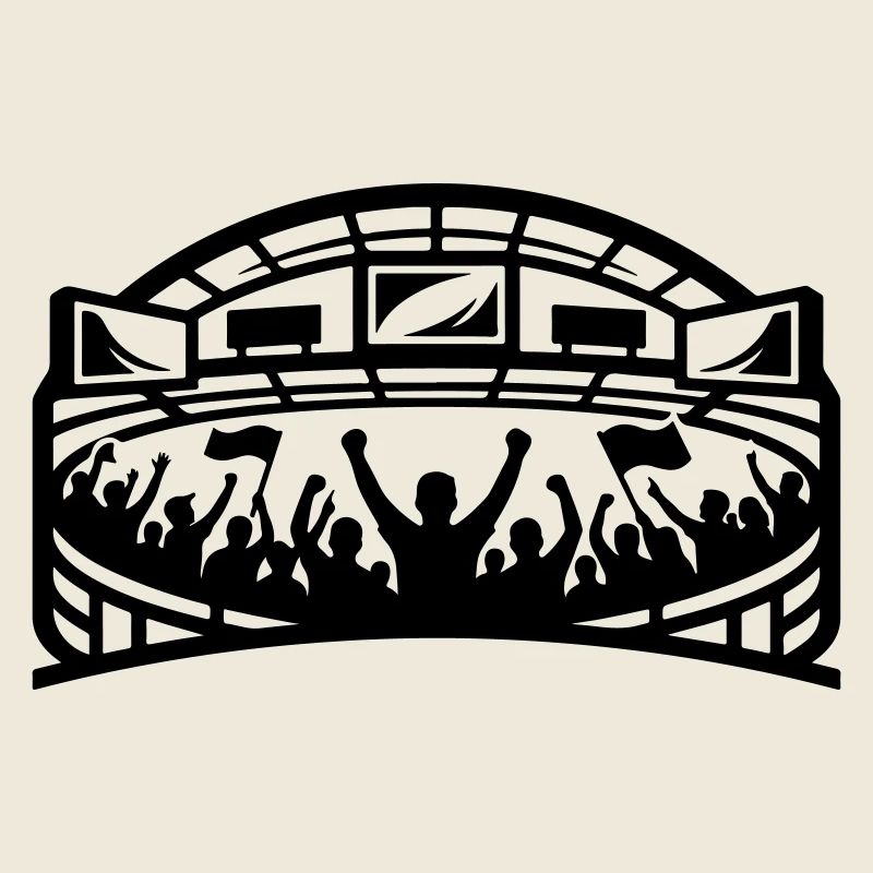Silhouette des supporters du stade