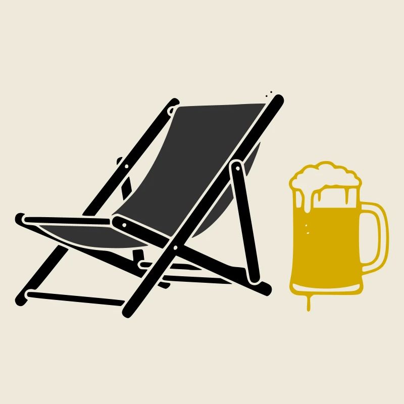 Vecteur couleur bière chaise de plage