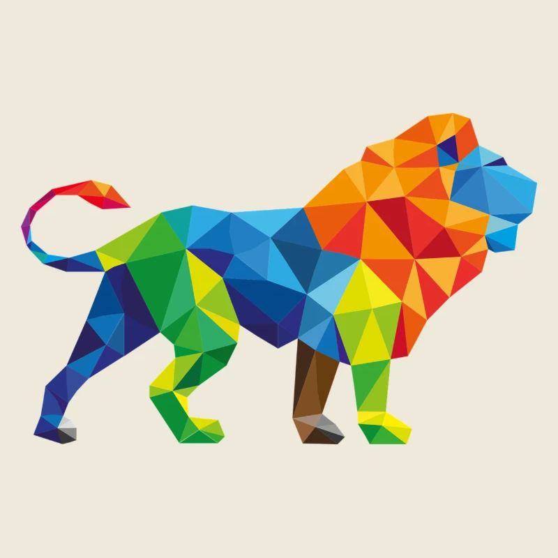 Lion coloré - Triangle activité