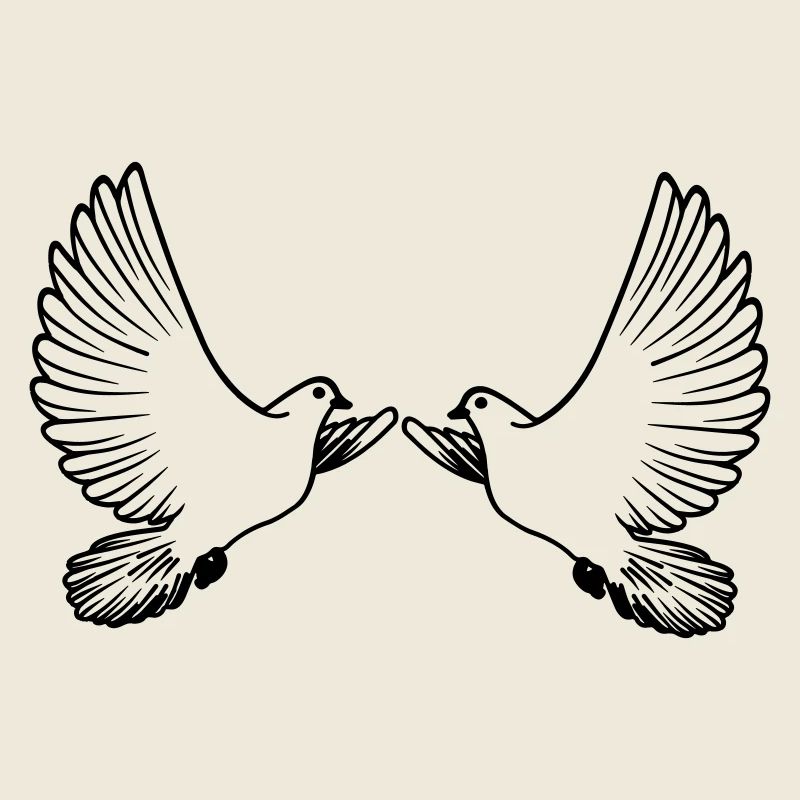 Zwei Tauben transparent