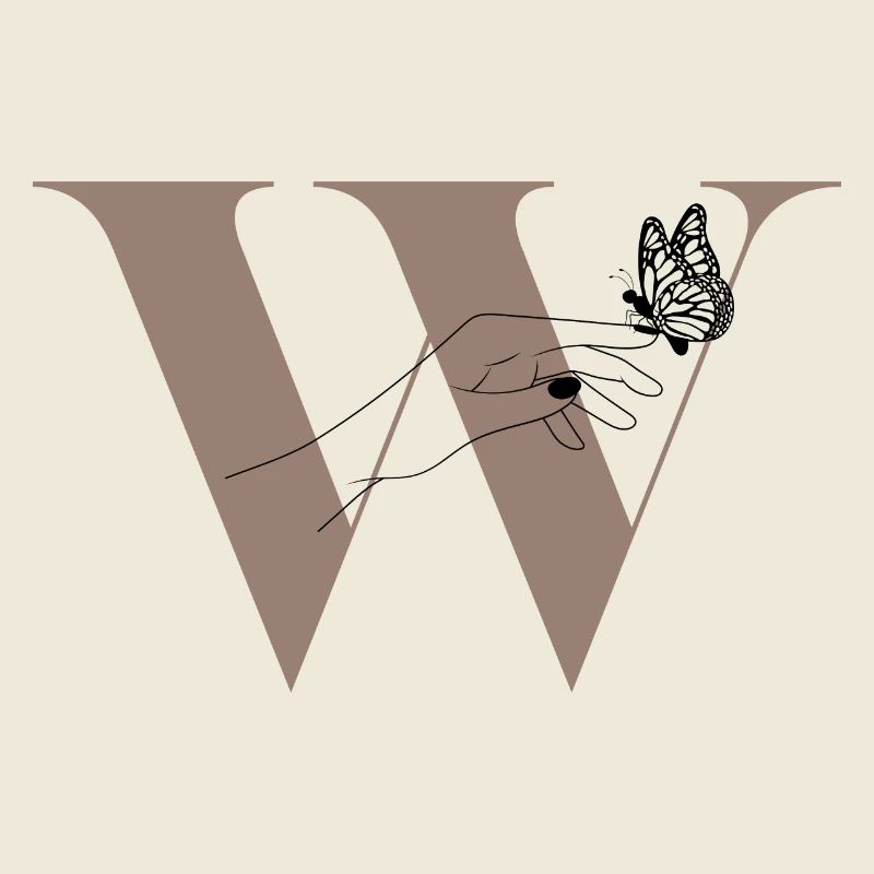 Buchstabe W Magischer Schmetterling