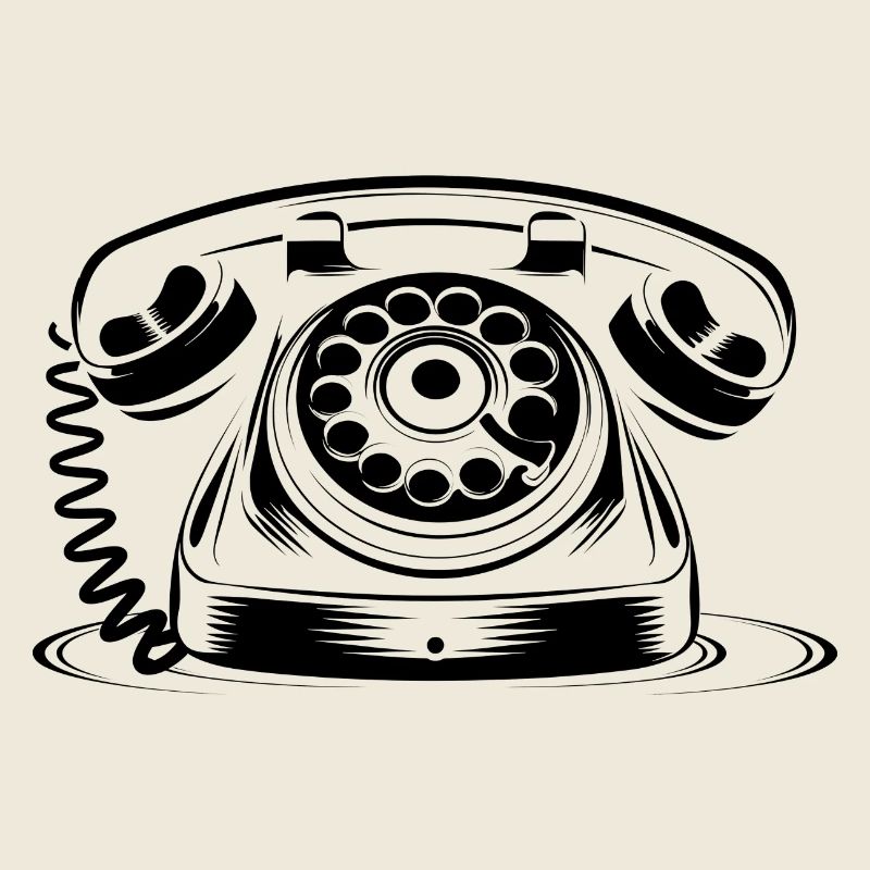 Dessin de téléphone à l’ancienne