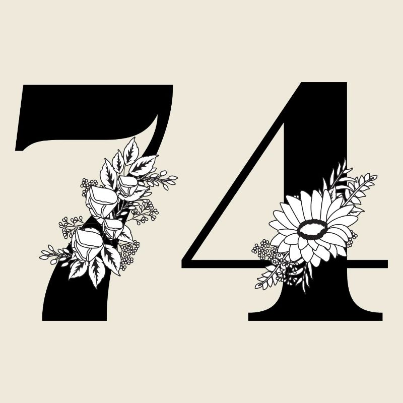 Nummer 74 Schwarze Blumen - 74. Blumengeburtstag