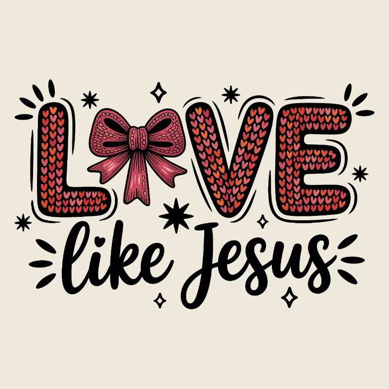 Love Like Jesus Heart Scripture Bow
